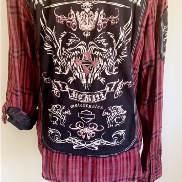 Harley Davidson Long sleeved Snap closure - Picture 5 of 7